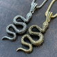 14k Gold Cobra Snake Iced Out Pendant  customdiamjewel   