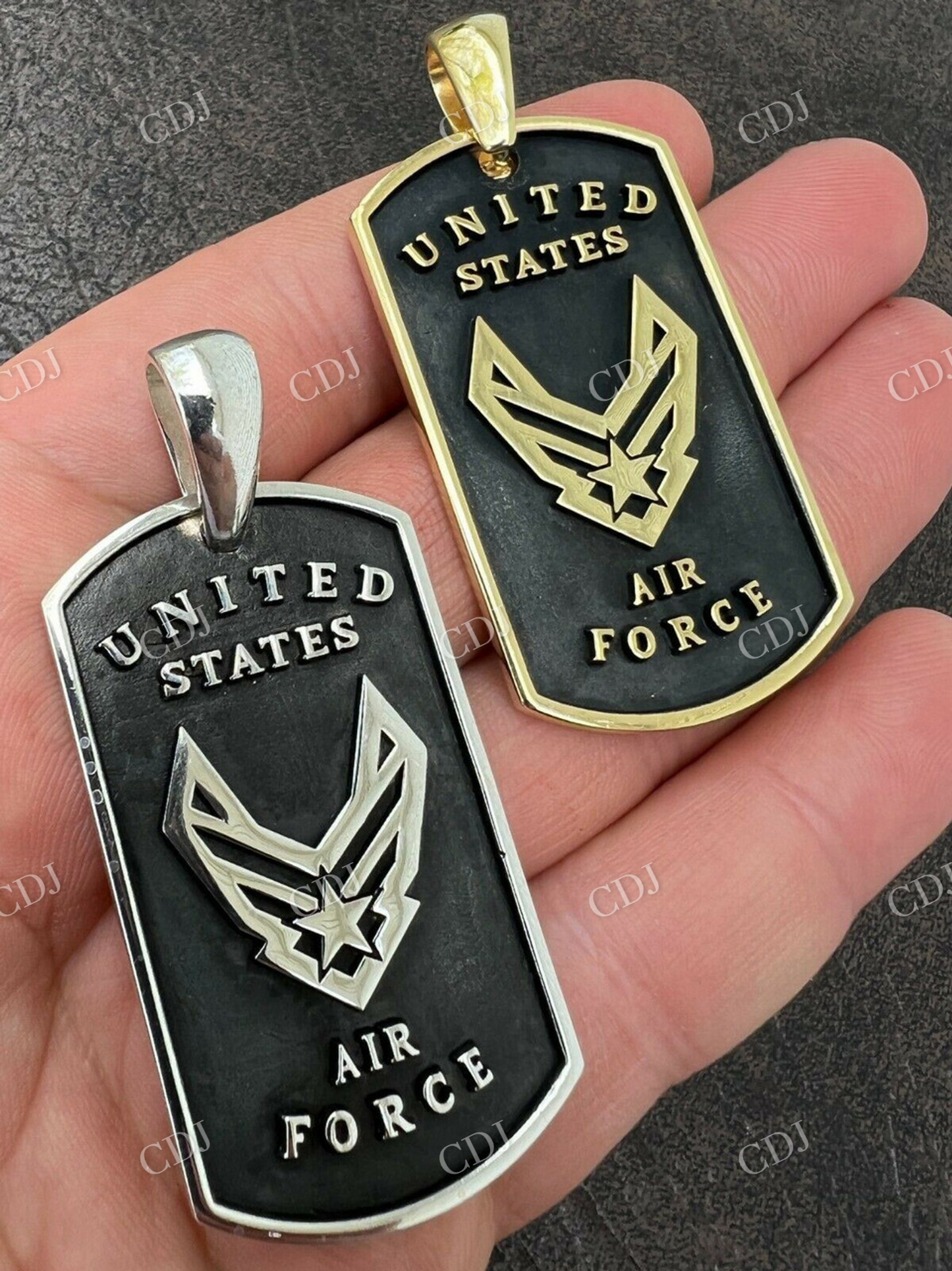 14k Gold USA Air Force Hip Hop Pendant  customdiamjewel   