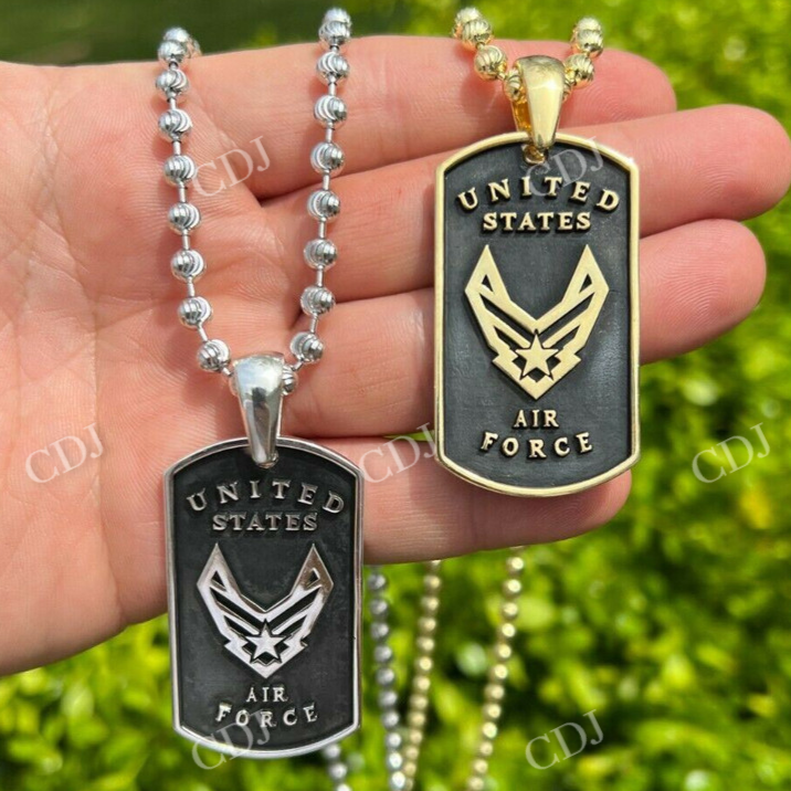 14k Gold USA Air Force Hip Hop Pendant  customdiamjewel   