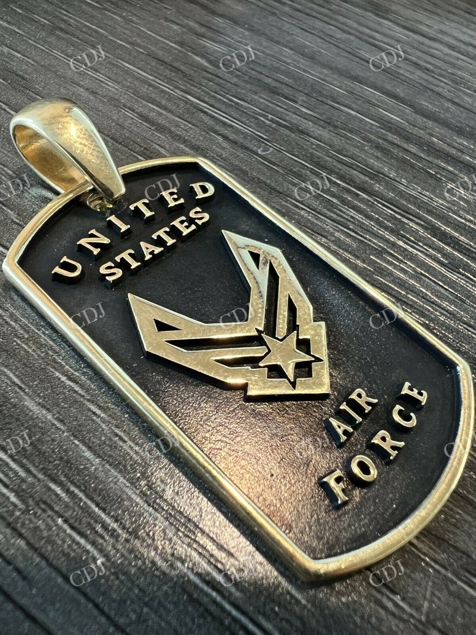 14k Gold USA Air Force Hip Hop Pendant  customdiamjewel   