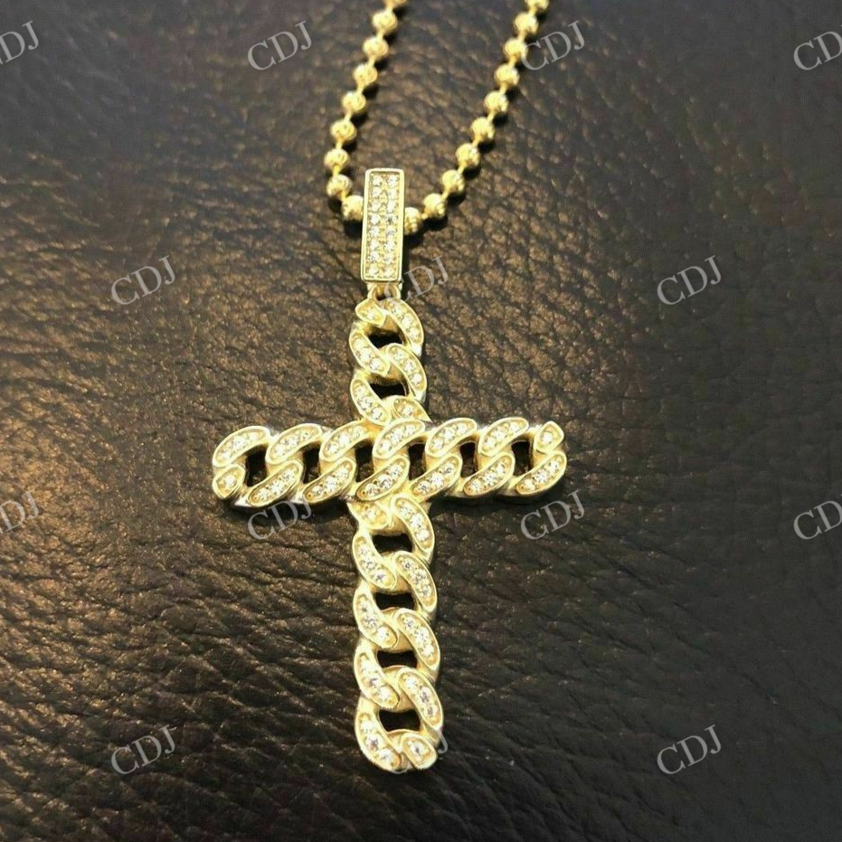 Cuban Link Diamond Cross Hip Hop Pendant  customdiamjewel   