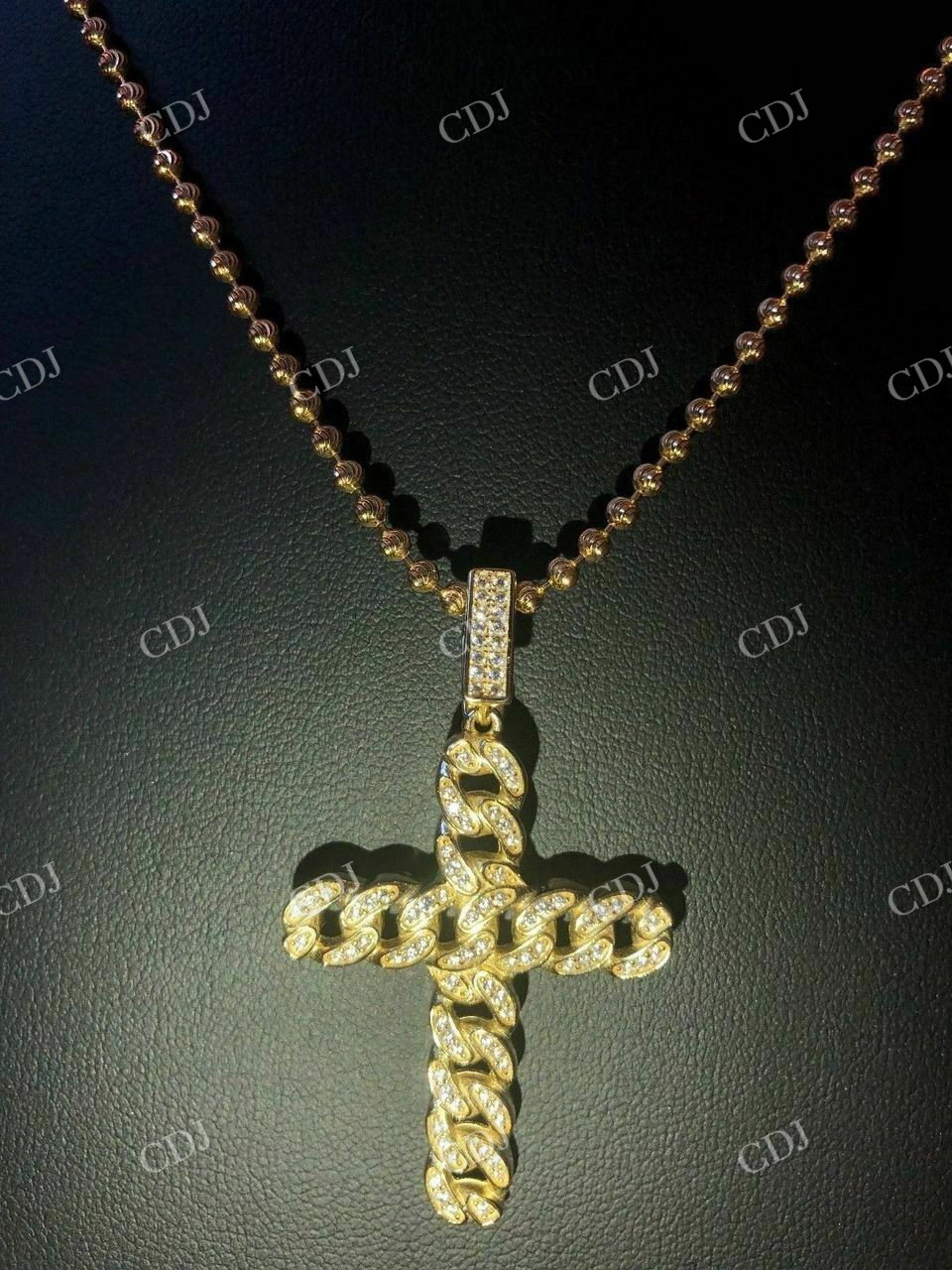 Cuban Link Diamond Cross Hip Hop Pendant  customdiamjewel   