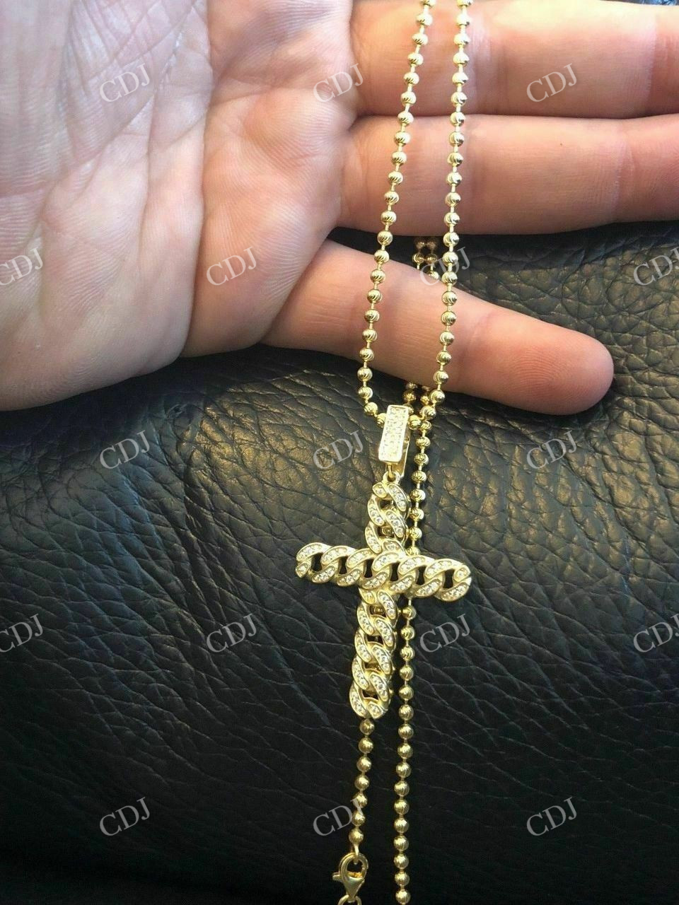 Cuban Link Diamond Cross Hip Hop Pendant  customdiamjewel   