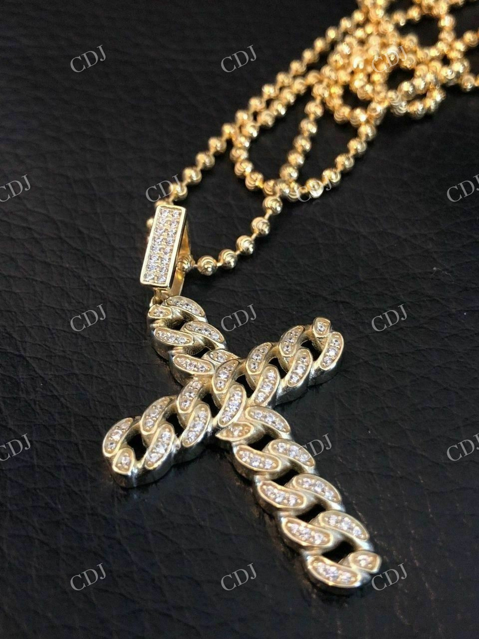 Cuban Link Diamond Cross Hip Hop Pendant  customdiamjewel   