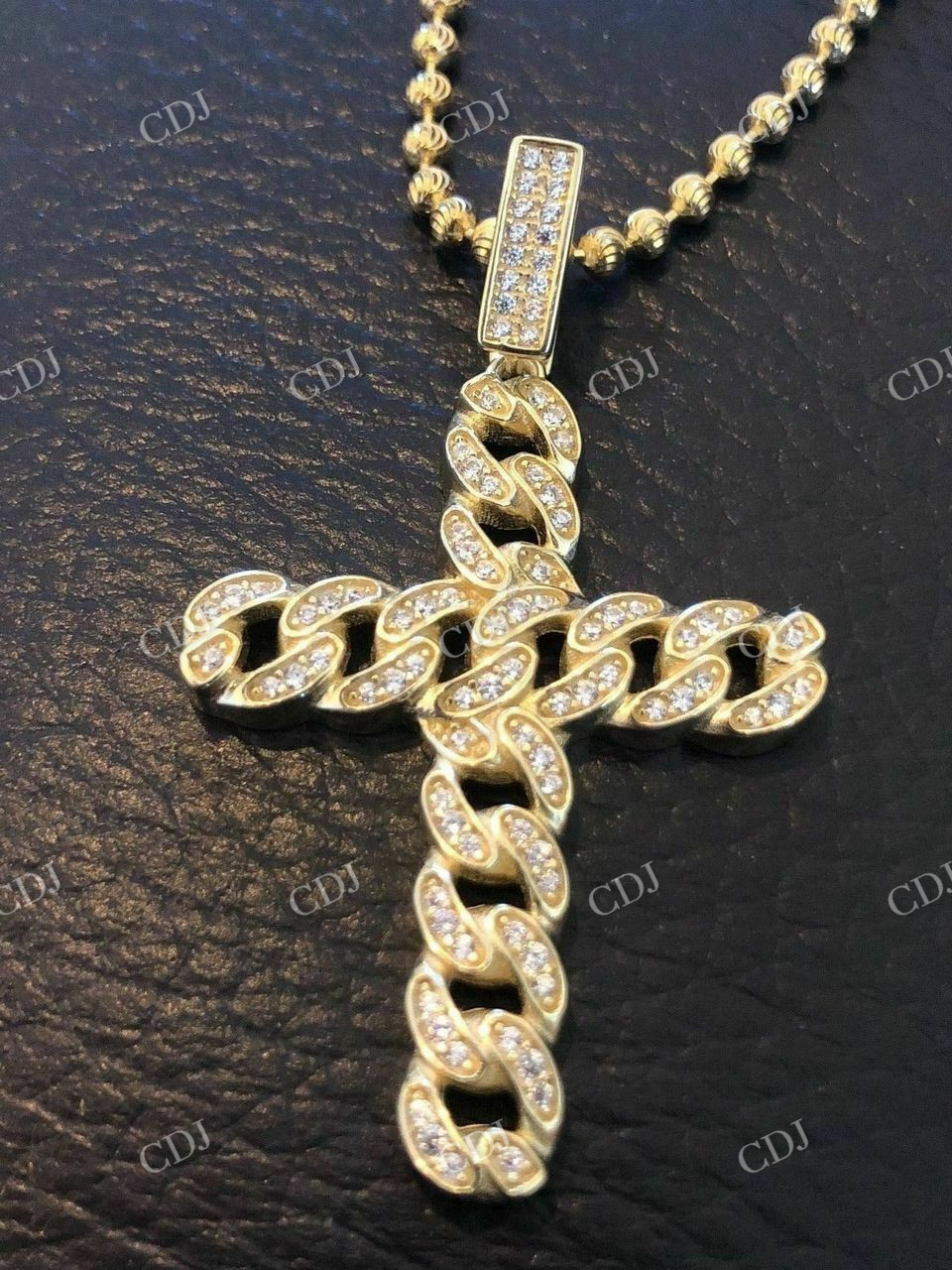 Cuban Link Diamond Cross Hip Hop Pendant  customdiamjewel   