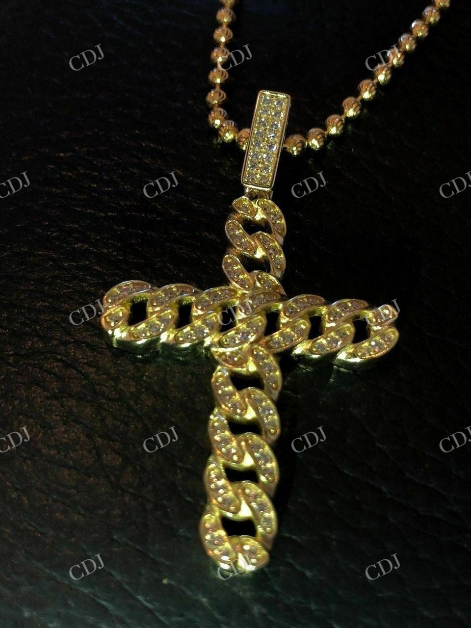 Cuban Link Diamond Cross Hip Hop Pendant  customdiamjewel   