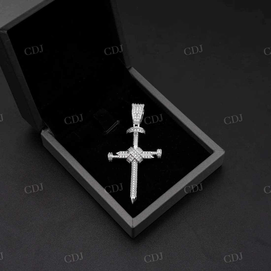 Diamond Nail Cross Pendant For Men  customdiamjewel   