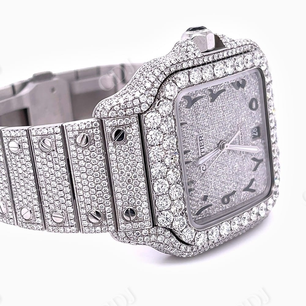 Cartier Arabic Dial Full White Custom Watch Manufacturer customdiamjewel