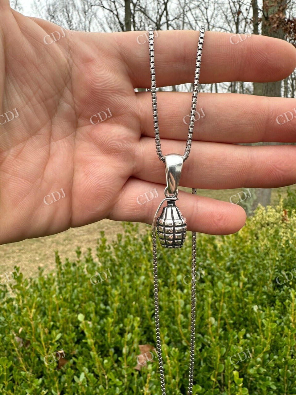 Grenade Bomb Solid 925 Silver Hip Hop Pendant  customdiamjewel   