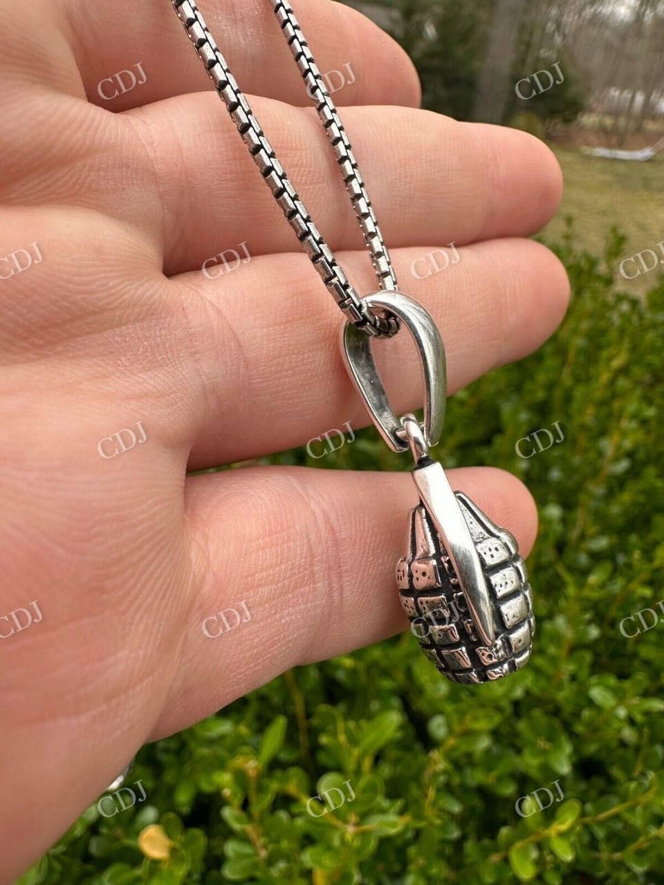 Grenade Bomb Solid 925 Silver Hip Hop Pendant  customdiamjewel   