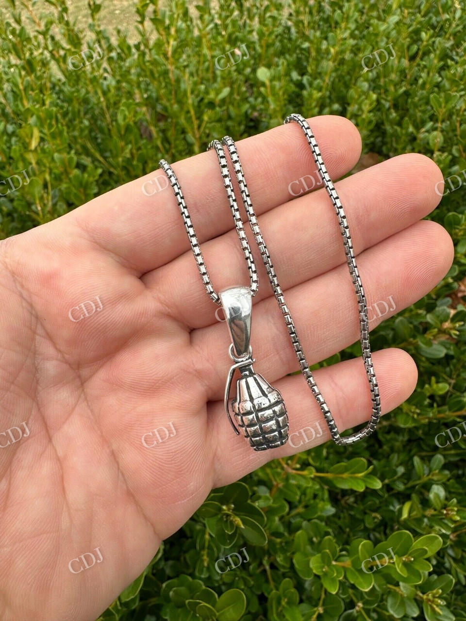 Grenade Bomb Solid 925 Silver Hip Hop Pendant  customdiamjewel   