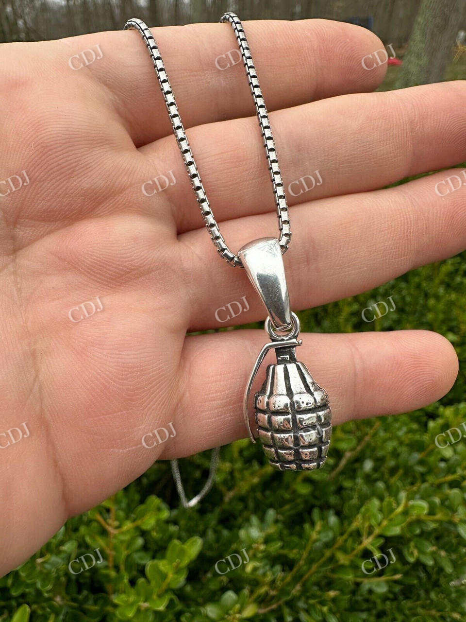 Grenade Bomb Solid 925 Silver Hip Hop Pendant  customdiamjewel   