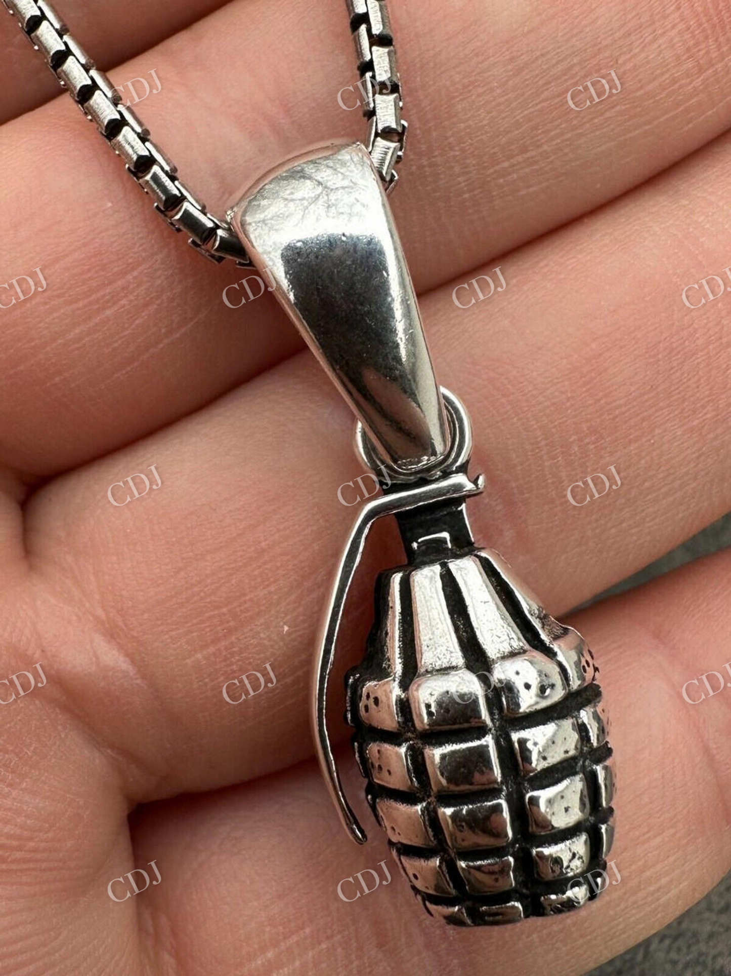 Grenade Bomb Solid 925 Silver Hip Hop Pendant  customdiamjewel   