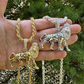 925 Solid Silver Iced Lion Hip Hop Pendant  customdiamjewel   