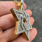 Iced Out Baguette Round Diamond Star Pendant  customdiamjewel   