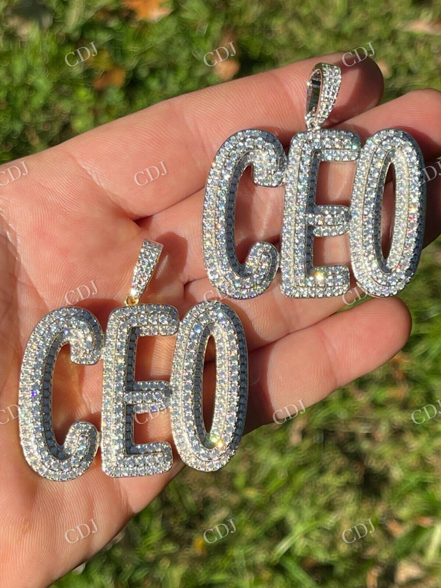 CEO Iced Out Diamond Hip Hop Pendant  customdiamjewel   