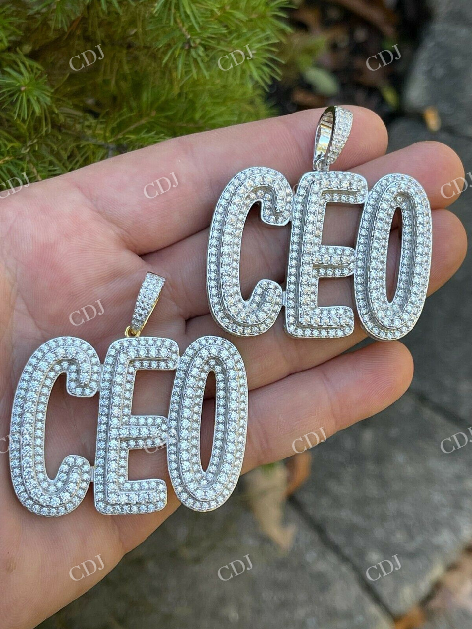 CEO Iced Out Diamond Hip Hop Pendant  customdiamjewel   