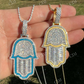 Men's Hamsa Hand Iced Out Diamond Pendant  customdiamjewel   