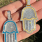 Men's Hamsa Hand Iced Out Diamond Pendant  customdiamjewel   