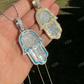 Men's Hamsa Hand Iced Out Diamond Pendant  customdiamjewel   