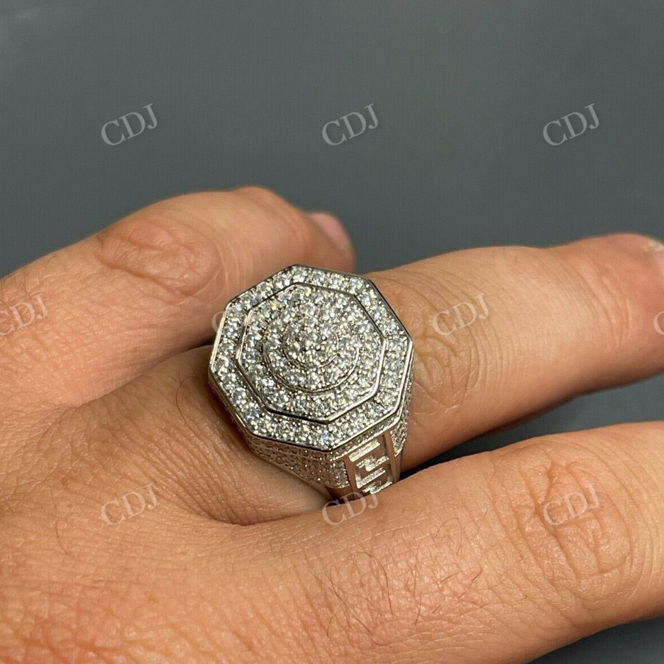 Iced Moissanite Big Hip Hop Ring For Men  customdiamjewel   