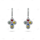 Multi Color Diamond Cross Design Hoop And Huggie Earrings hip hop jewelry CustomDiamJewel