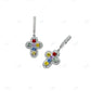 Multi Color Diamond Cross Design Hoop And Huggie Earrings hip hop jewelry CustomDiamJewel