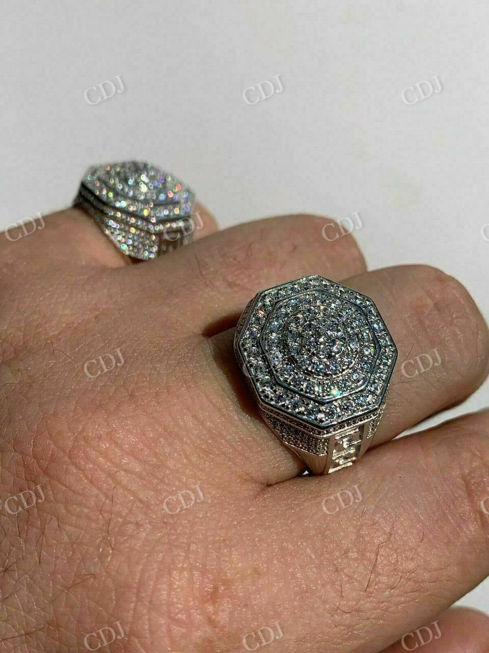 Iced Moissanite Big Hip Hop Ring For Men  customdiamjewel   