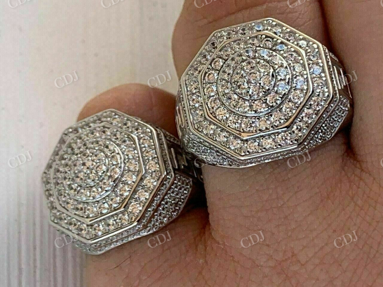 Iced Moissanite Big Hip Hop Ring For Men  customdiamjewel   