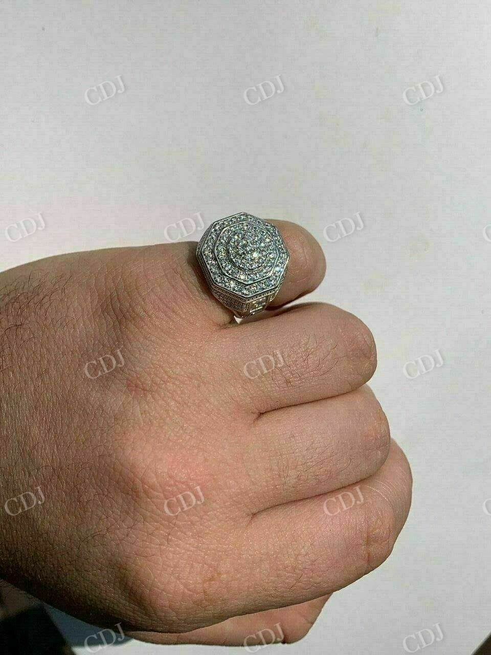 Iced Moissanite Big Hip Hop Ring For Men  customdiamjewel   