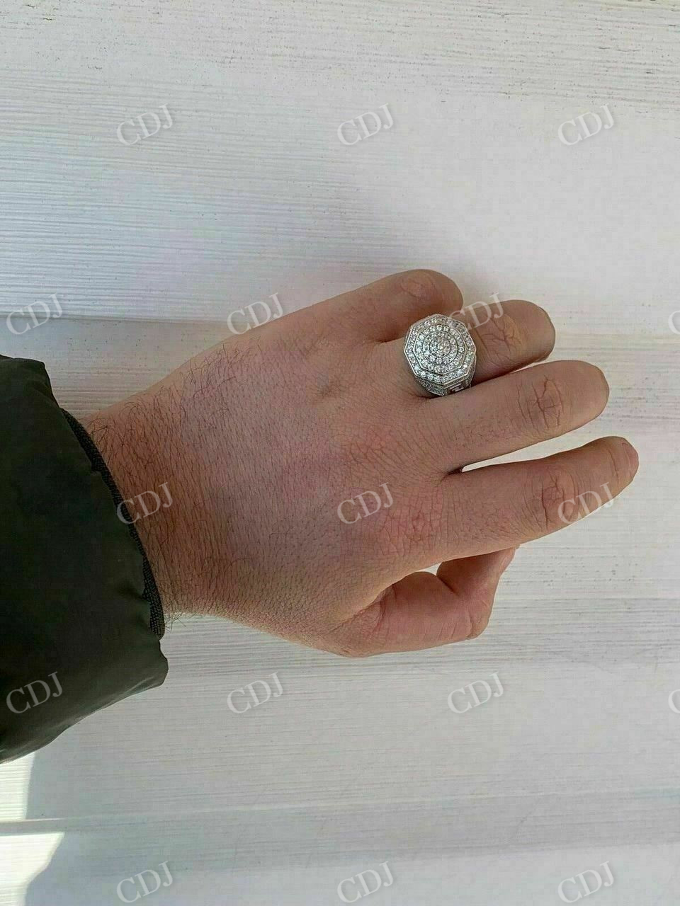 Iced Moissanite Big Hip Hop Ring For Men  customdiamjewel   