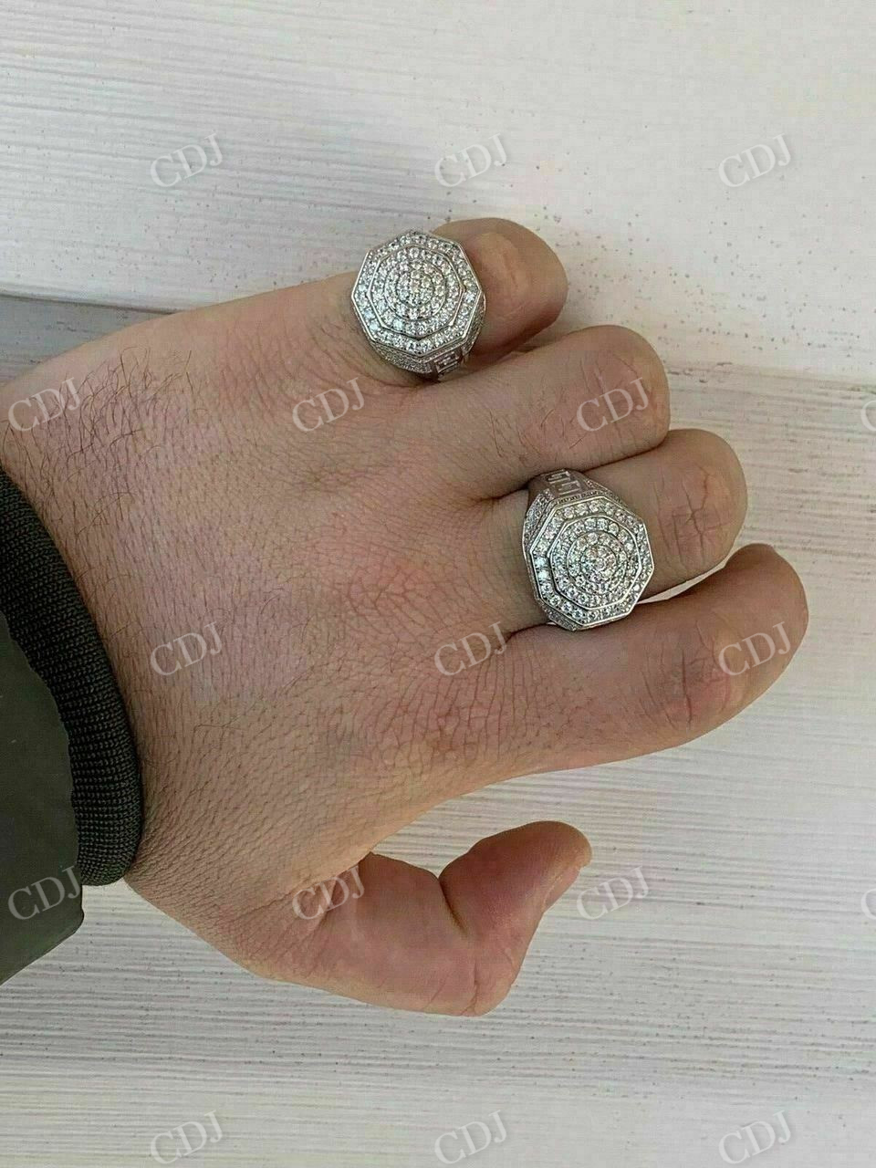 Iced Moissanite Big Hip Hop Ring For Men  customdiamjewel   