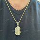 Iced Dollar Sign Baguette Diamond Pendant  customdiamjewel   