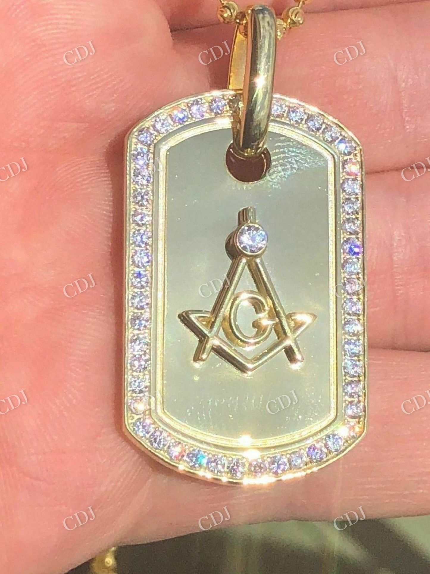 14k Solid Gold Round Diamond Hip Hop Pendant  customdiamjewel   