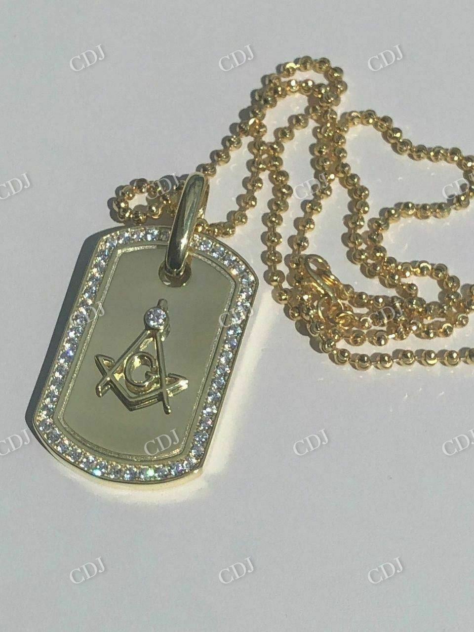 14k Solid Gold Round Diamond Hip Hop Pendant  customdiamjewel   