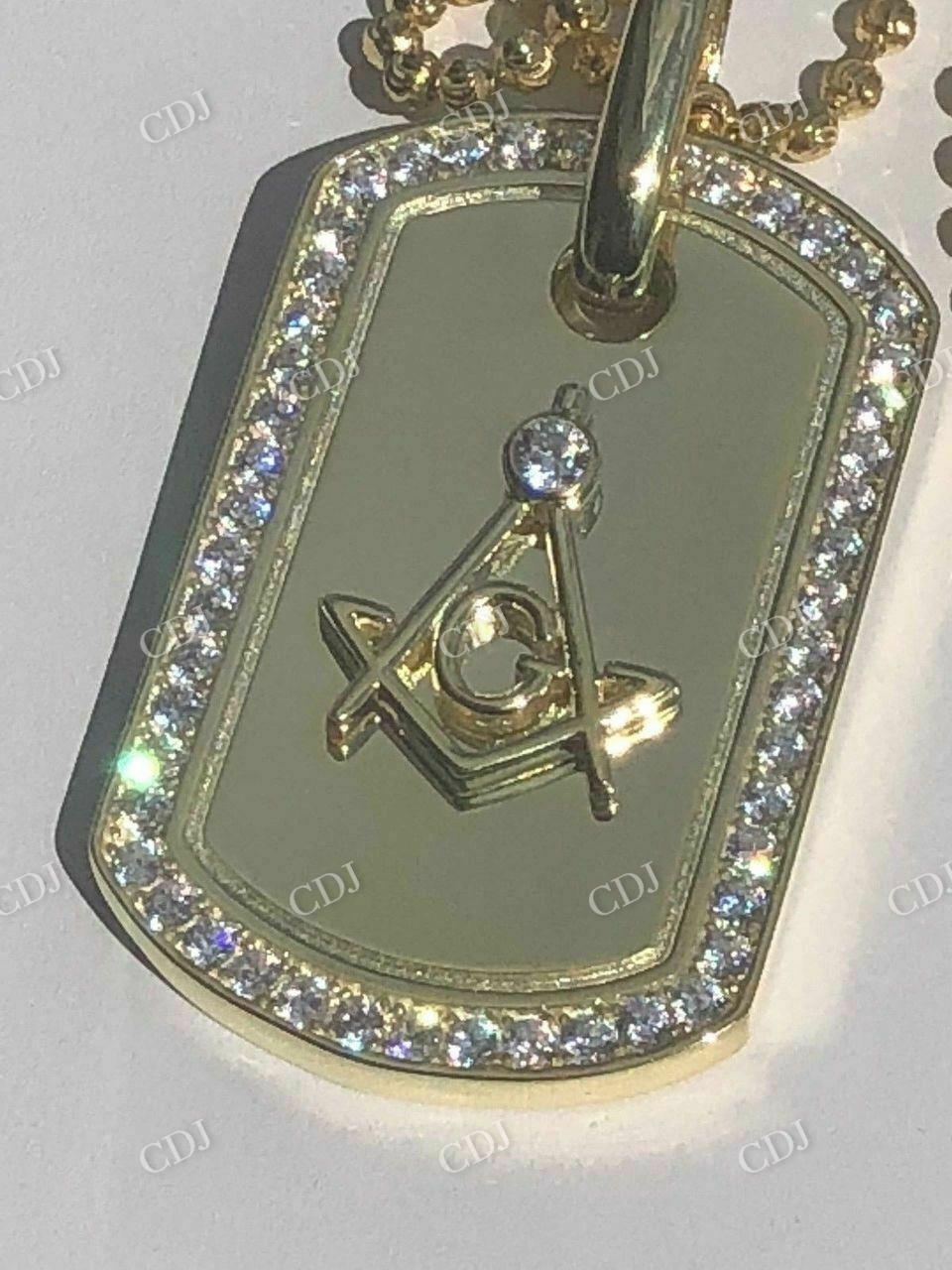 14k Solid Gold Round Diamond Hip Hop Pendant  customdiamjewel   