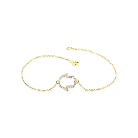 Round Cut Natural Diamond 14K Solid Gold Simple Bracelet  customdiamjewel 10 KT Solid Gold Yellow Gold VVS-EF