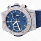 Hublot Custom Diamond Blue Dial Watch  customdiamjewel   