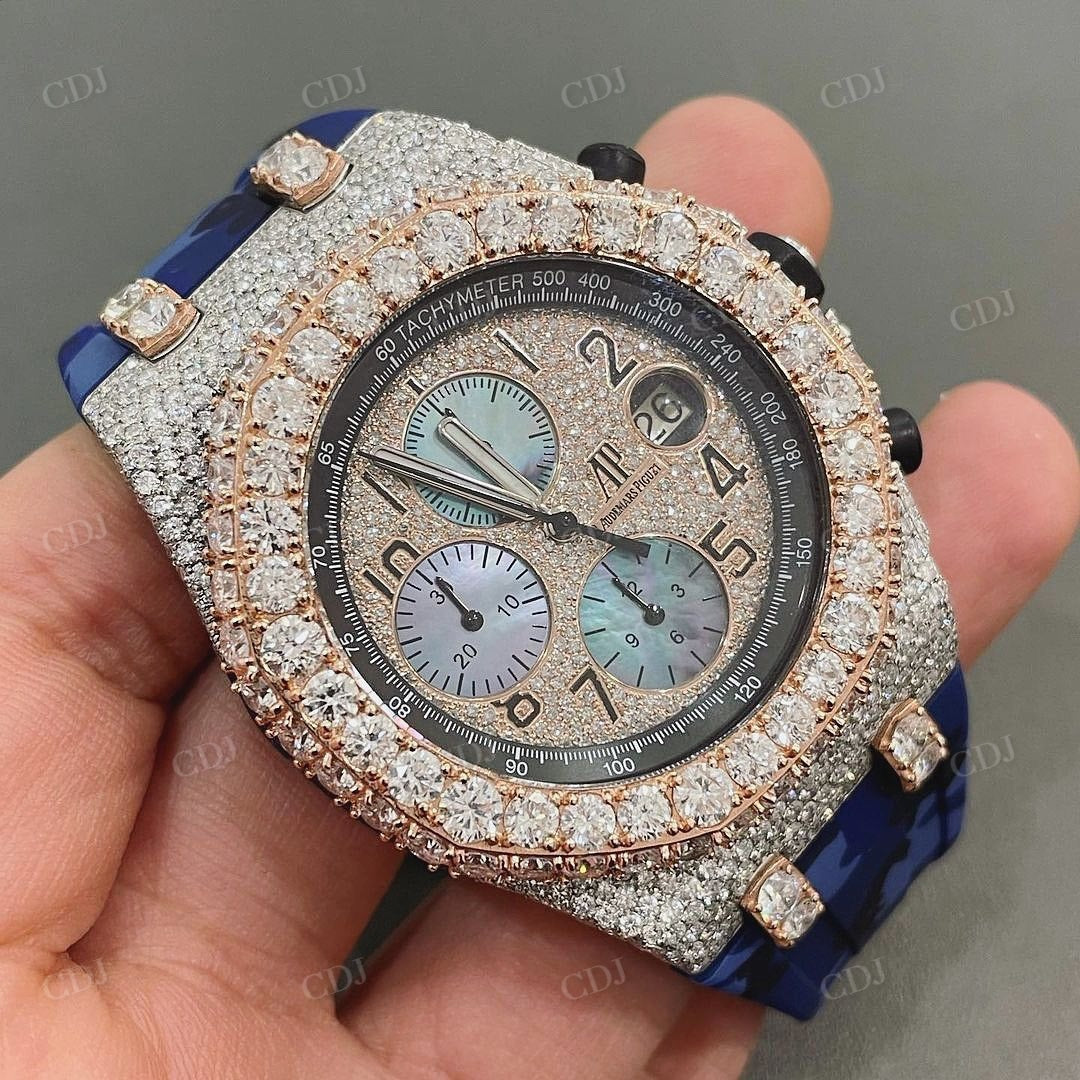 Blue Belt Audemars Piguet Custom Diamond Watch  customdiamjewel   