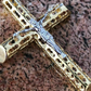 Two Tone Solid Gold Jesus Cross Pendant  customdiamjewel   