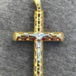 Two Tone Solid Gold Jesus Cross Pendant  customdiamjewel   