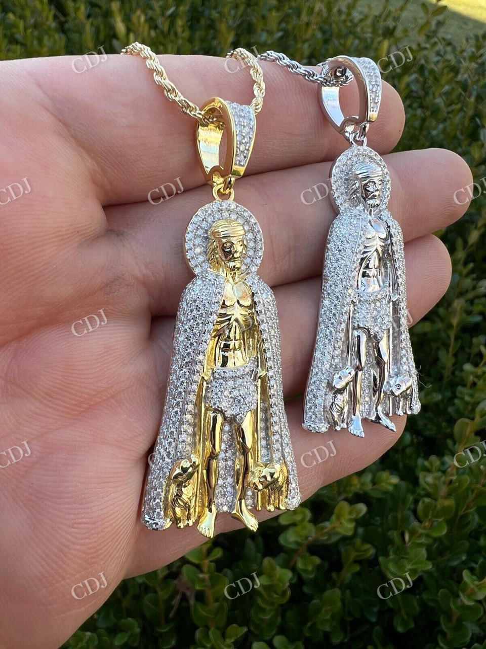 Saint St Lazarus Iced Hip Hop Diamond Pendant  customdiamjewel   