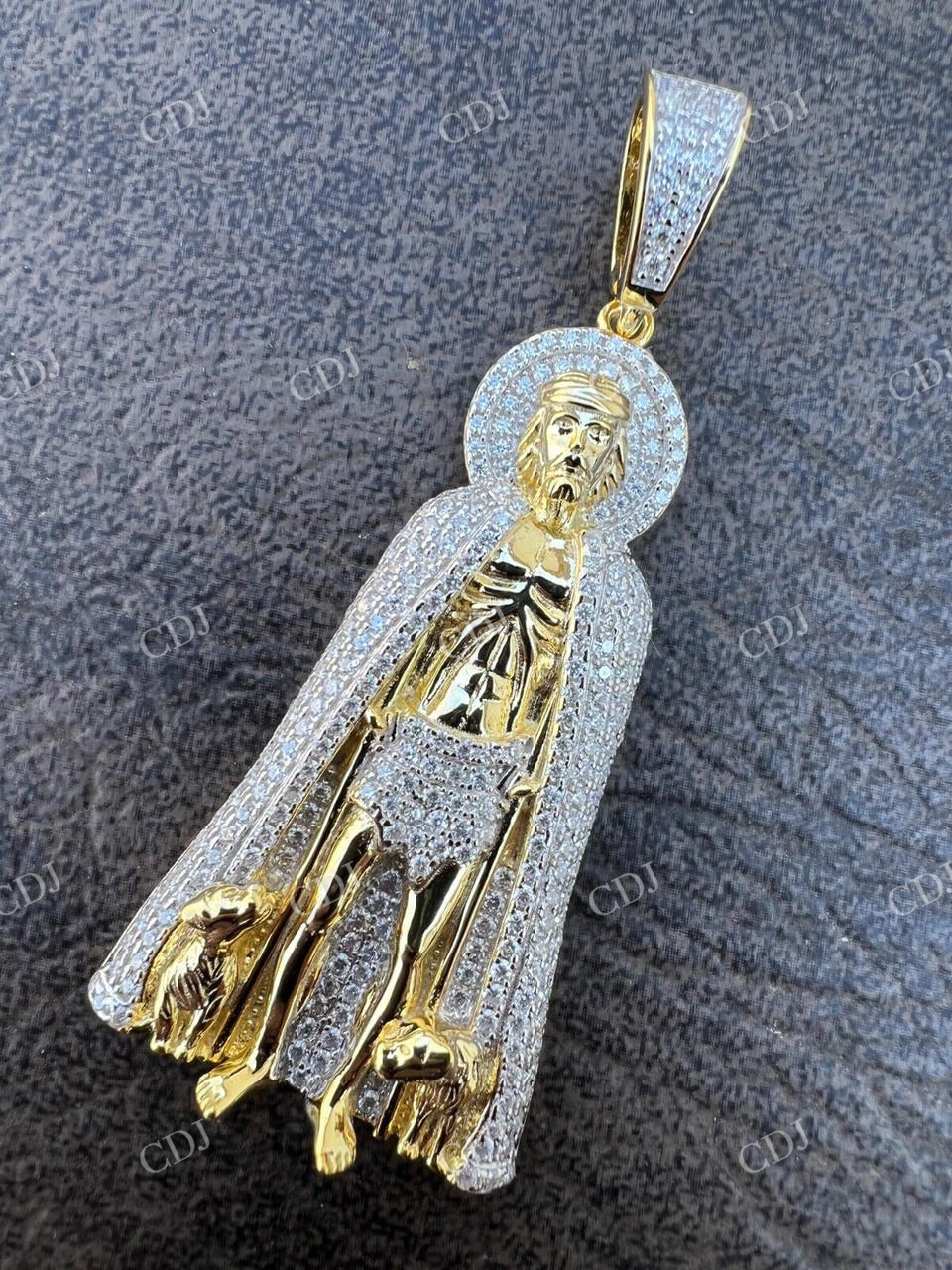 Saint St Lazarus Iced Hip Hop Diamond Pendant  customdiamjewel   