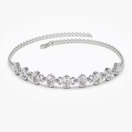 0.50CTW Moissanite Bezel Set Diamond Bracelet  customdiamjewel Sterling Silver White Gold VVS-EF