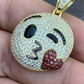 14K Gold Hip Hop Kiss Face Emoji Diamond Pendant  customdiamjewel   