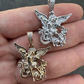 14K Gold Diamond Saint Michael Archangel Pendant  customdiamjewel   