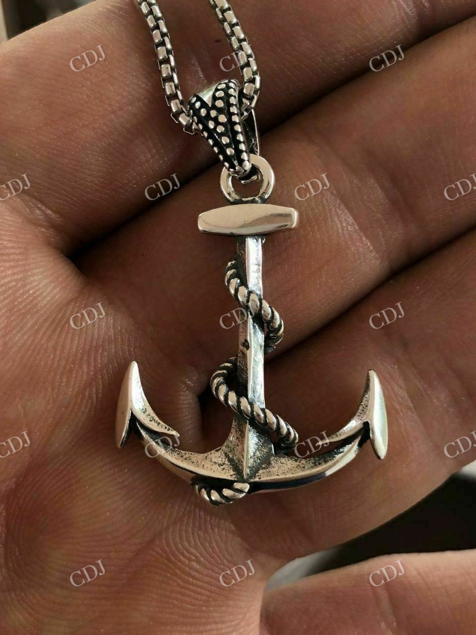 925 Sterling Silver Nautical NAVY Anchor Mens Pendant  customdiamjewel   