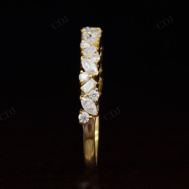 0.50CTW Alternative Lab Grown Diamond Half Eternity Wedding Band  customdiamjewel 10KT Yellow Gold VVS-EF