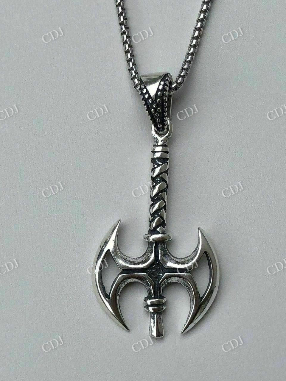 925 Sterling Silver Viking Battle Ax Mens Gothic Pendant  customdiamjewel   