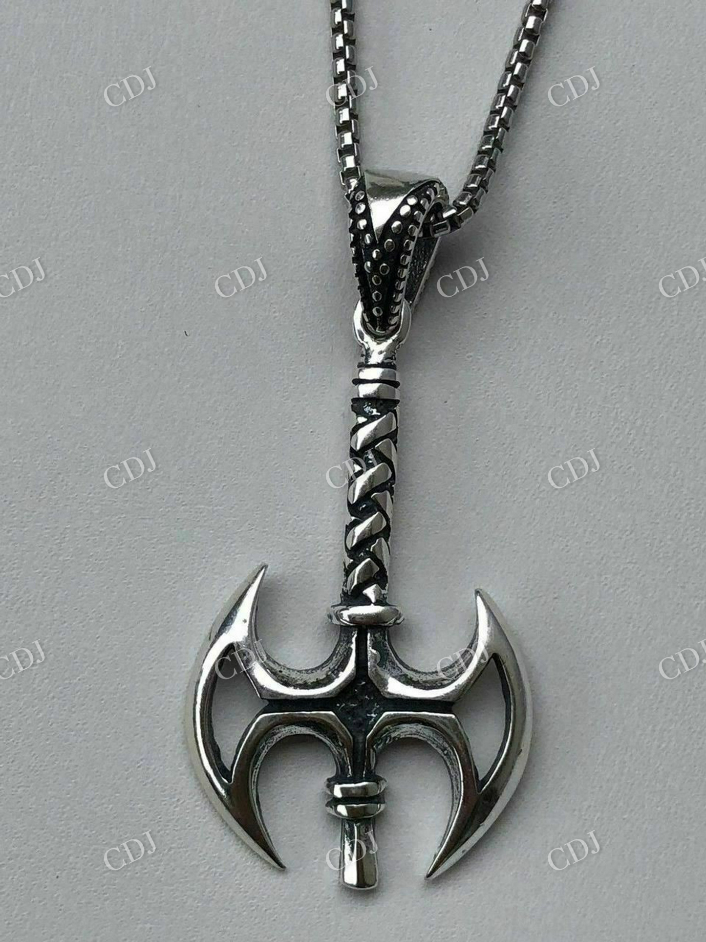 925 Sterling Silver Viking Battle Ax Mens Gothic Pendant  customdiamjewel   